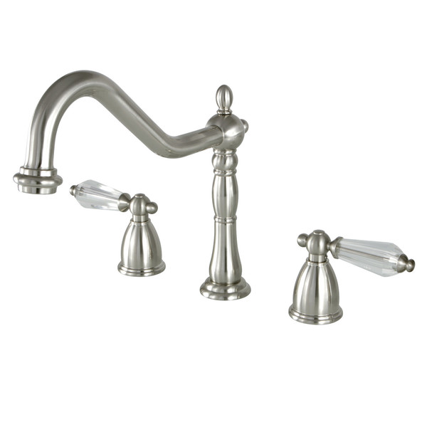 Kingston Brass Widespread Kitchen Faucet, Brushed Nickel KB1798WLLLS